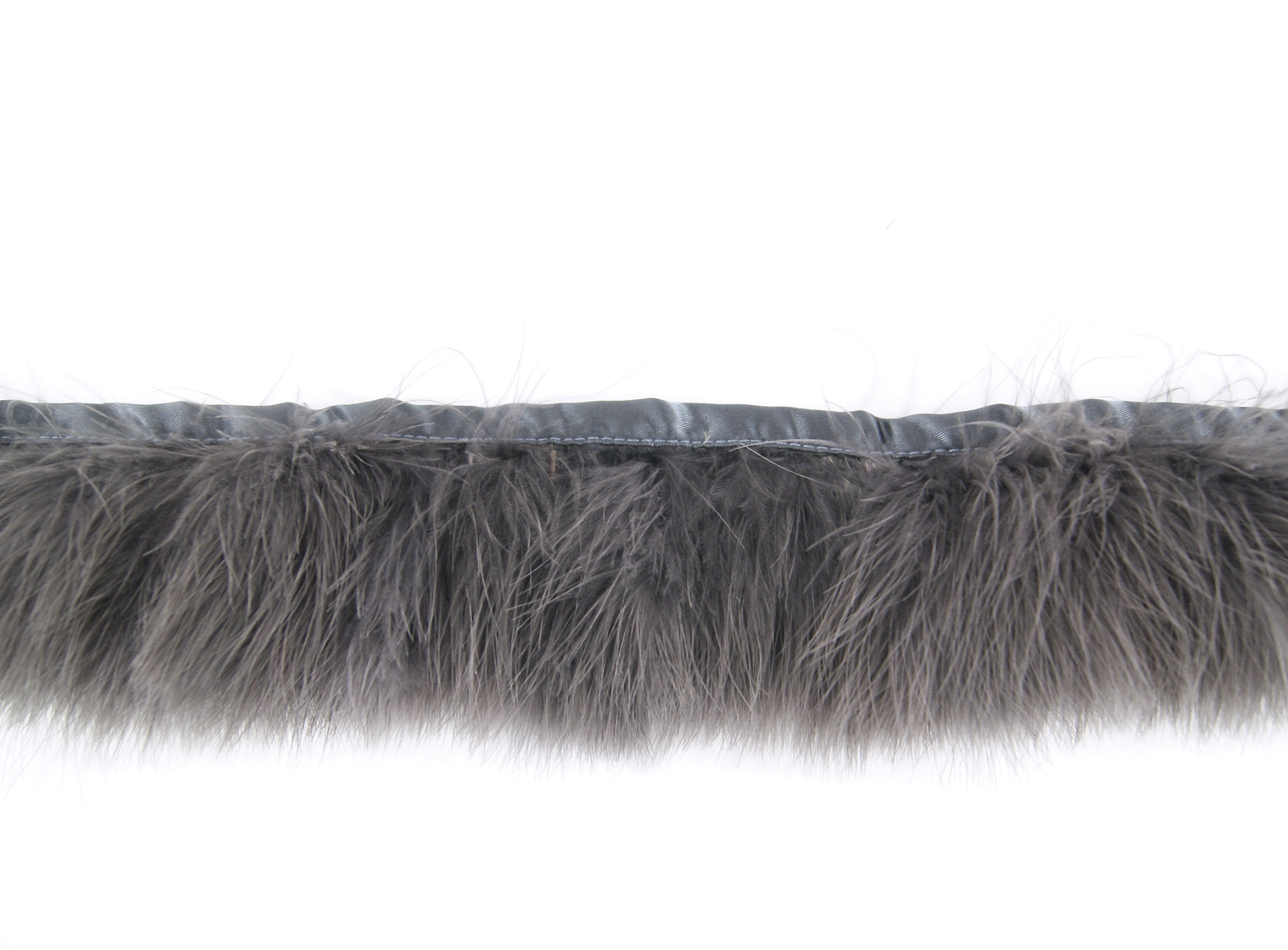 frange plume de dinde marabout de qualite gris fonce