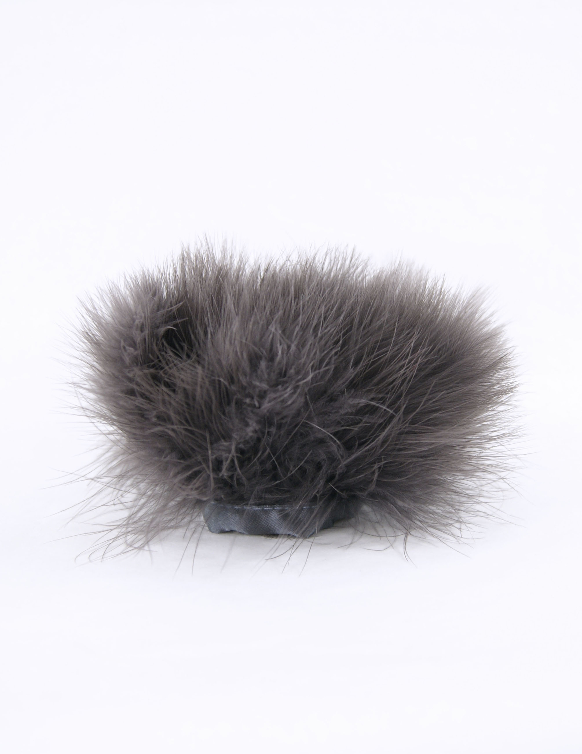 frange plume de dinde marabout gris fonce