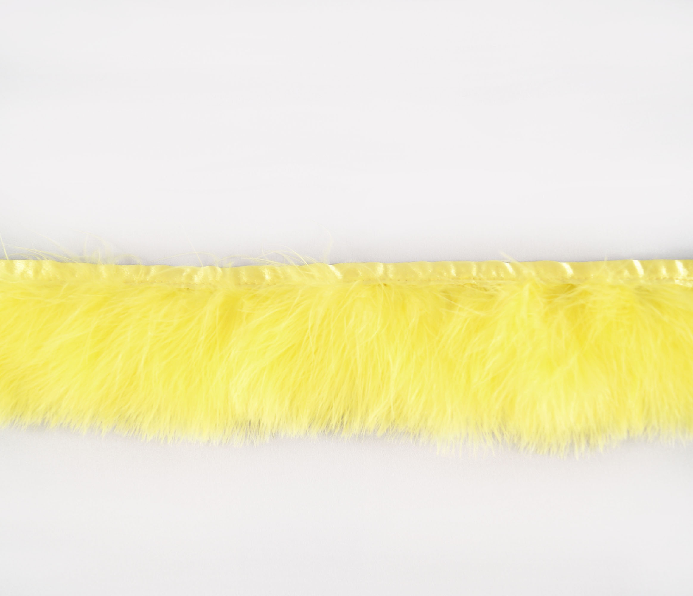 frange plume de dinde marabout jaune