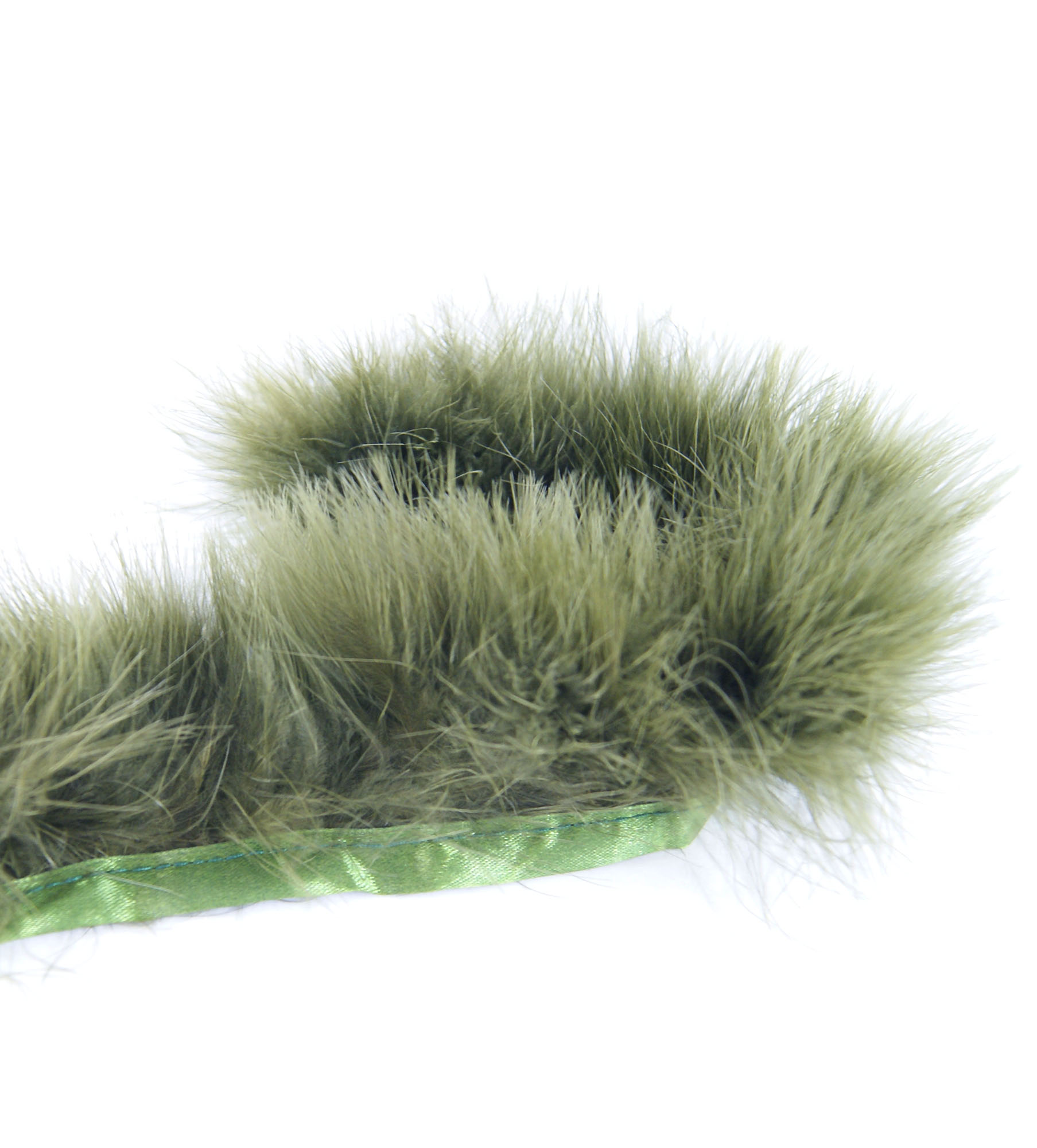 frange plume de dinde marabout vert kaki