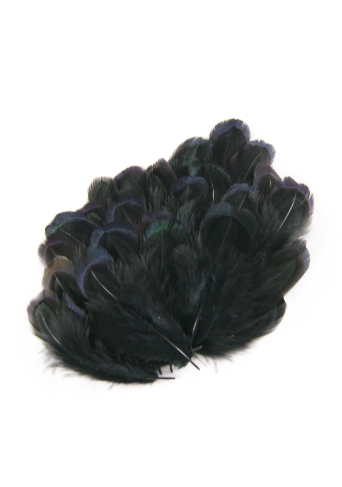 plume amande de faisan commun - 5 grs - teintes noir, gris