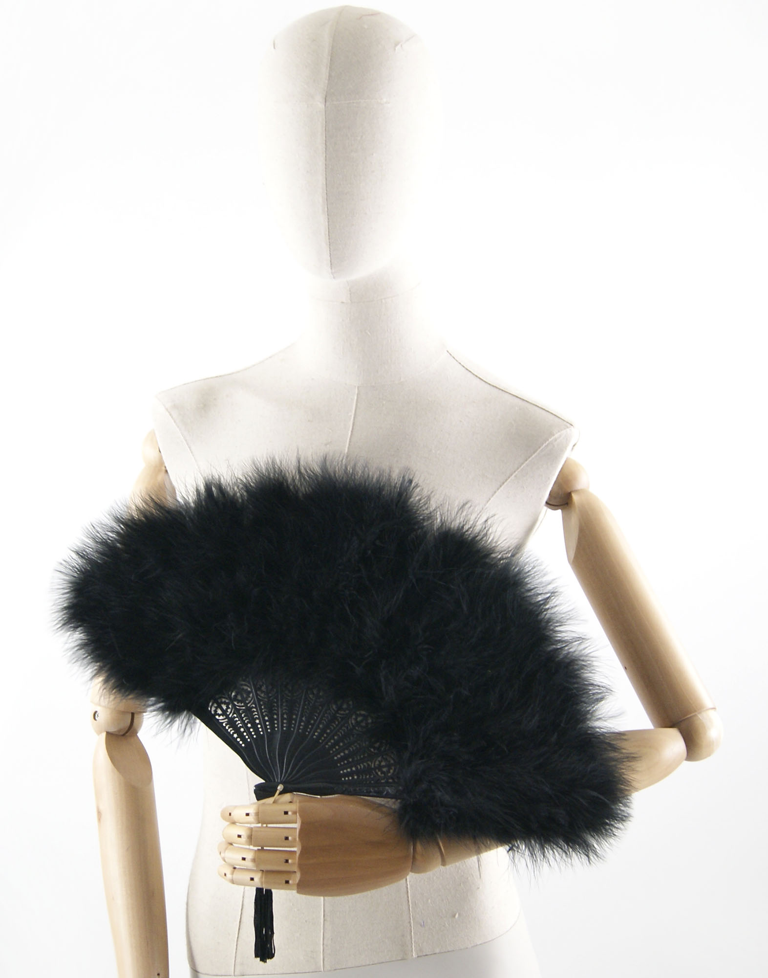 eventail plume dinde marabout jolie noir