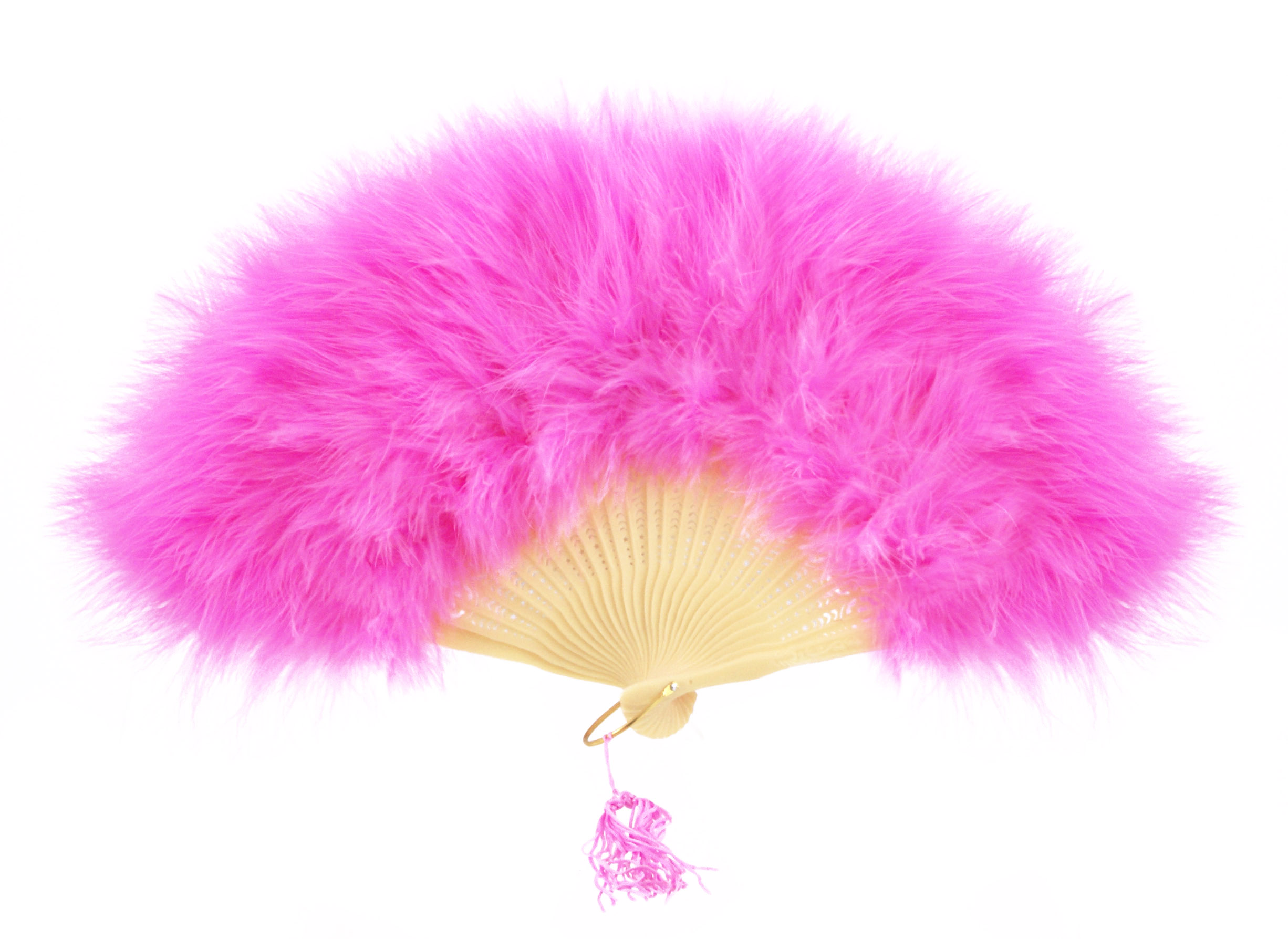 eventail plume dinde marabout hot pink