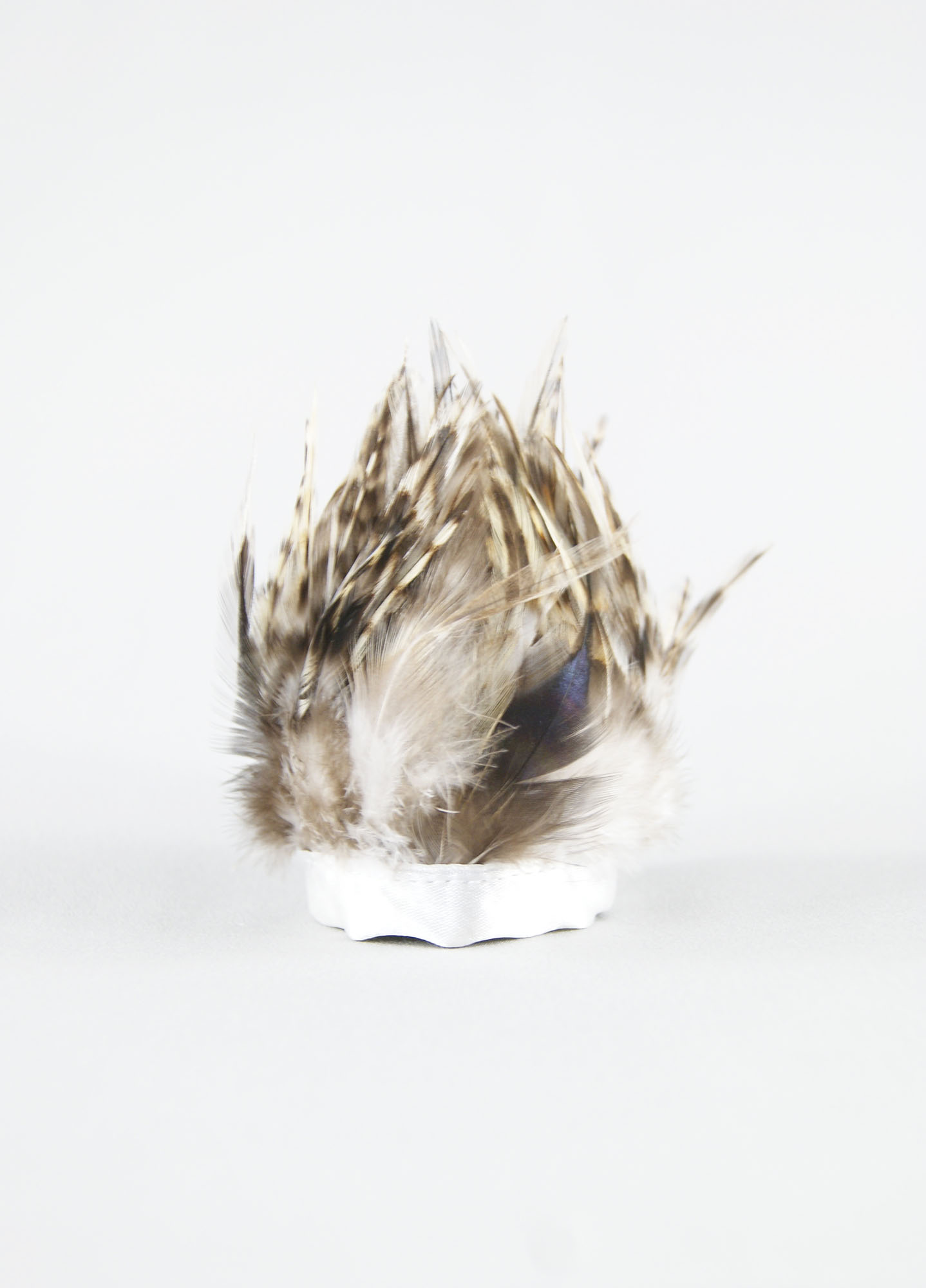 Galon plume croupe de coq gris naturel  roux