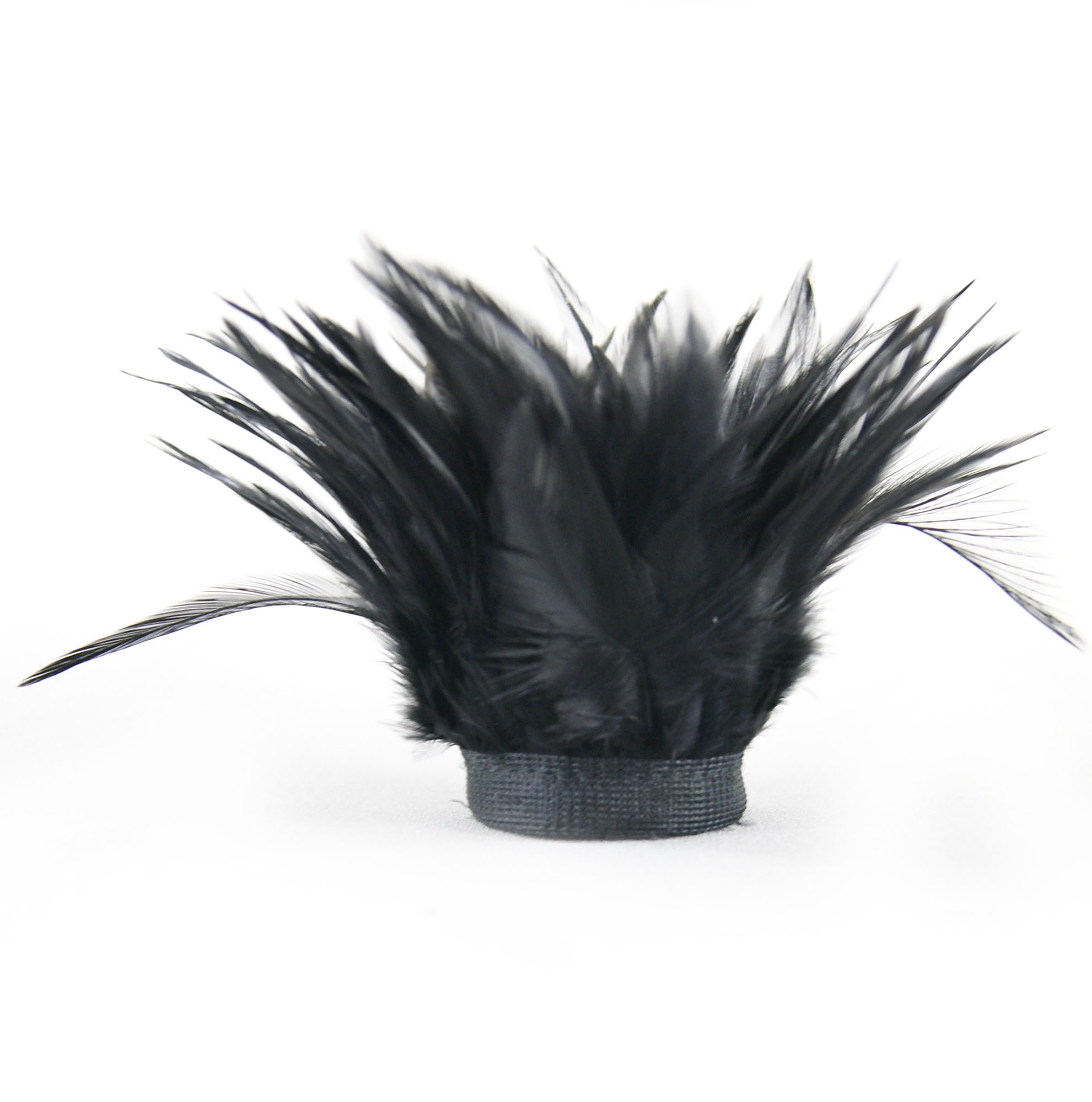 Galon plume croupe de coq noir de qualite