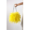sac plume autruche jaune