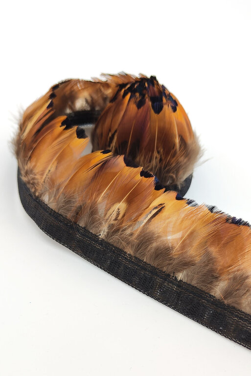 Cenfry Naturel plumes de faisan Frange Garniture Costume Vêtements Robe Décoration Lot de 9,1 m naturel