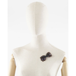broche noeud plume faisan parme