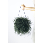 sac plume autruche vert fonce