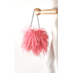 sac autruche plume rose indien