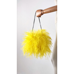 sac plume autruche jaune