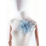 ponpon plume autruche bleu polaire