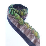 frange plume pan vert naturel