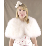 cape plume courte mariage ivoire