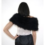 cache epaule plume beau noir