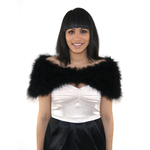 cache epaule plume jolie noir