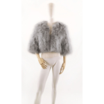 veste plume à manches gris