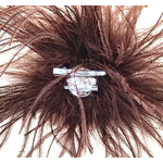 pompon plume autruche marron caramel