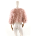 veste plume femme rose poudre