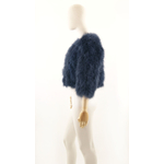 bolero plume bleu marine femme