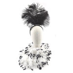 ensemble plume cerre tete boa 2 couleur noir blanc