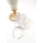 serre tete plume autruche blanc