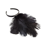 serre tete plume autruche noir accessoire