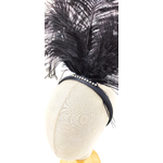 serre tete plume autruche noir