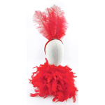 serre tete plume autruche rouge