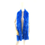 grande echarpe plume bleu saphir