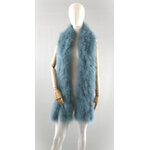 grande echarpe plume bleu polaire de qualite
