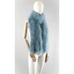 grande echarpe plume bleu polaire
