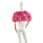 bolero plume rose fushia bicolore femme qualité
