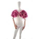 bolero en plume rose bicolore femme