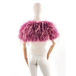 bolero en plume court bicolore rose femme