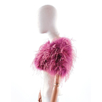 bolero en plume court bicolore rose