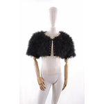 bolero plume de dinde manche courte noir