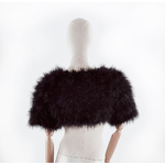 bolero court plume dinde noir femme