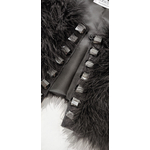 bolero plume court femme manche courte noir