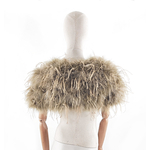 bolero court plume bicolore kaki