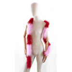 boa plume dinde tour de cou rose rouge