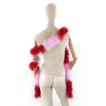 boa plume tour de cou 2 couleur rose rouge bubble gum