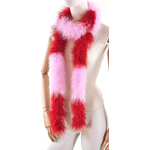 boa plume tour de cou 2 couleur rose rouge