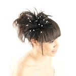piquet plume strass noir
