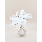 piquet ivoire plume strass