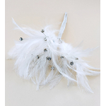 piquet ivoire plume coq strass