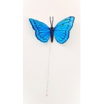 papillon en plume bleu pour décoration