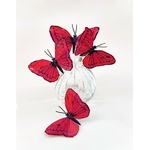 papillon en plume rouge décoration