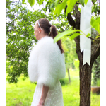 boléro en plume femme ivoire mariage