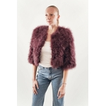 boléro en plume pour femme prune 121